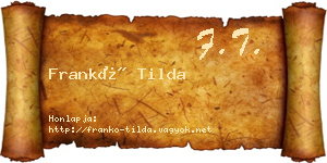 Frankó Tilda névjegykártya
